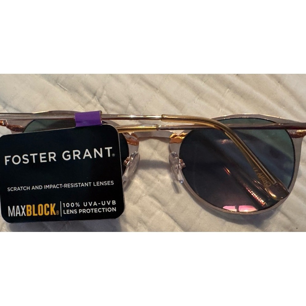 Foster Grant Hailey Rose Gold Mirrored FWG Sunglasses, 100% UVA/B Protection - Picture 2 of 2